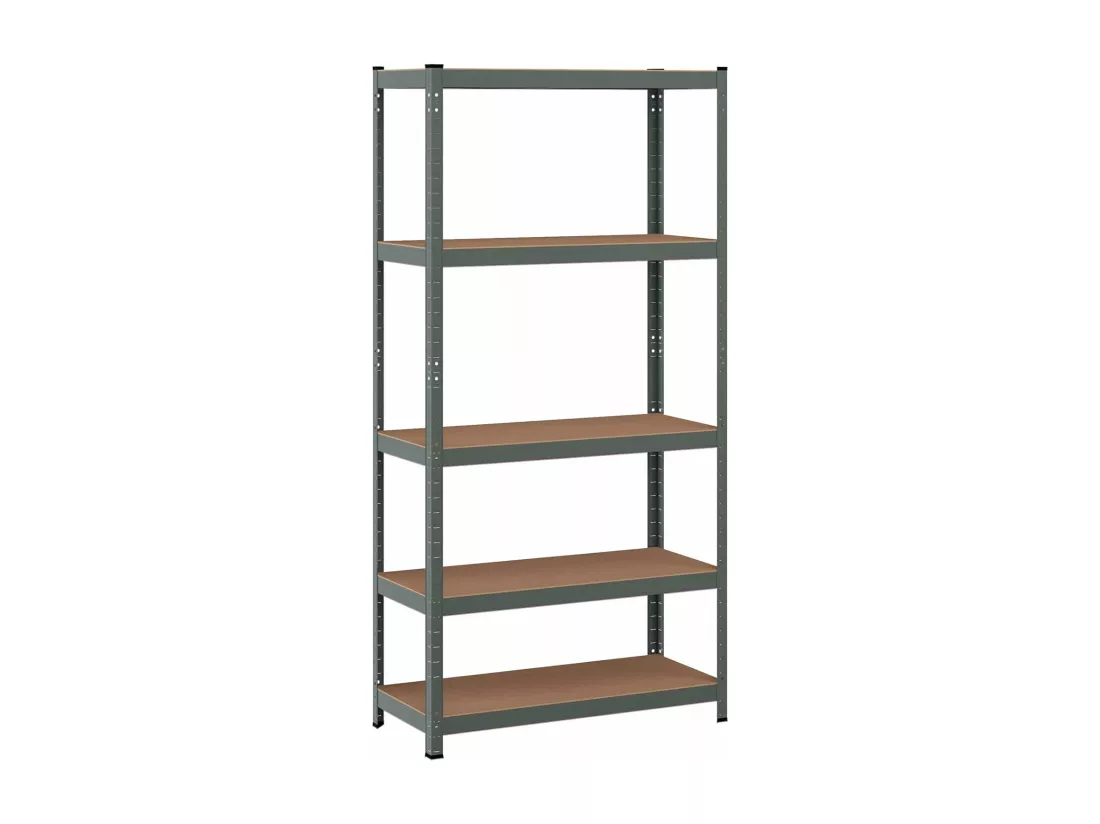 Étagère de rangement à 5 niveaux 46 x 91 x 183 cm, charge lourde totale 1325 kg (gris)