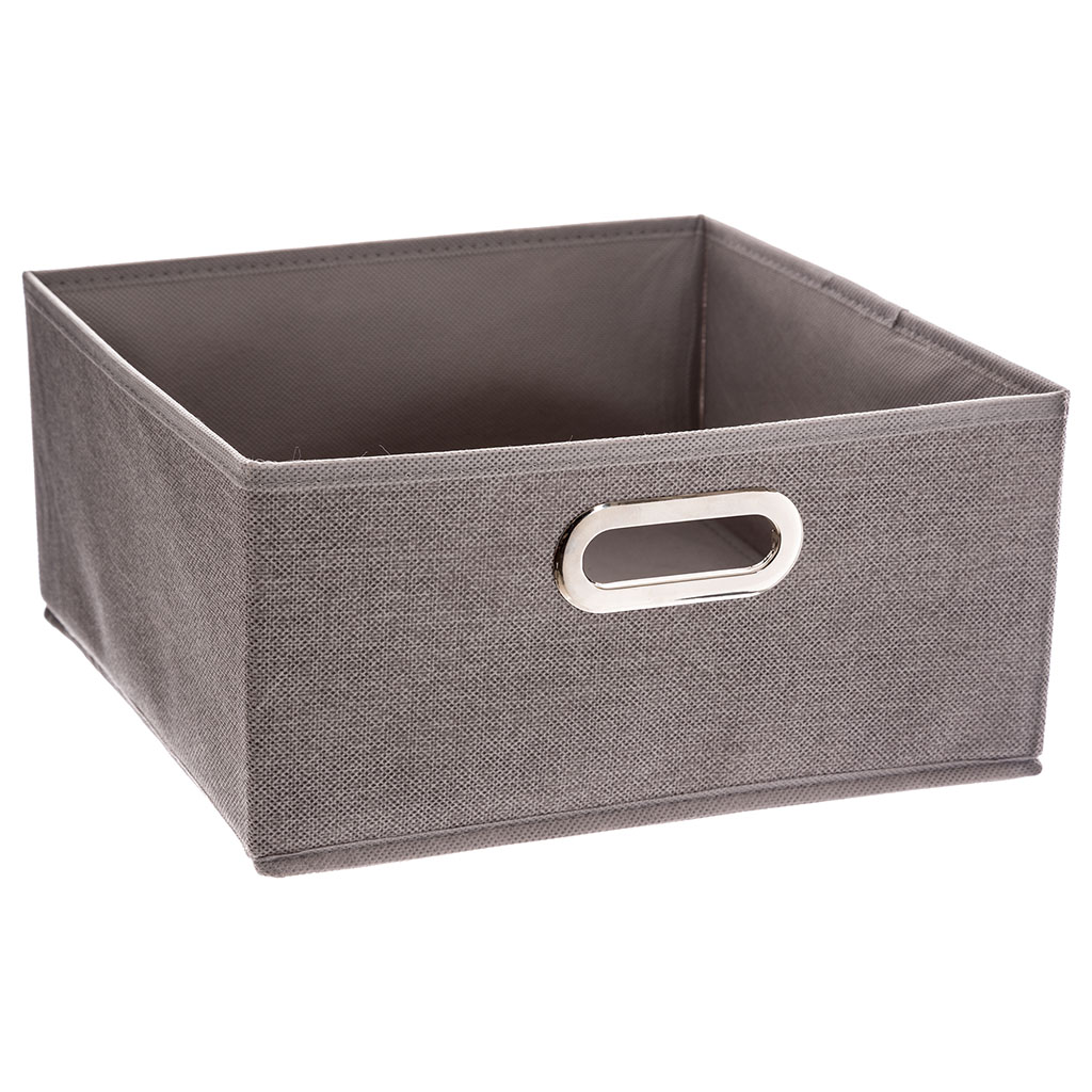 Boite de rangement anse métal Mix'n Modul gris chiné 31x15cm