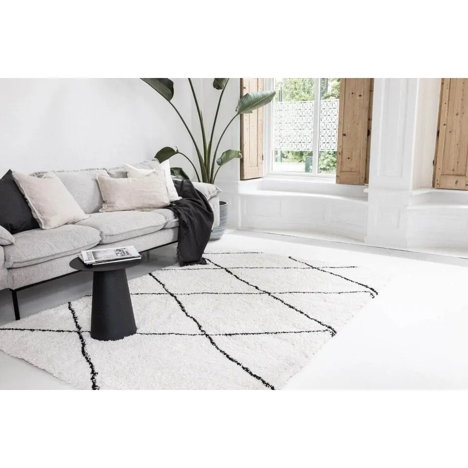 Interieur05 berber vloerkleed Nea wit/zwart - 330 x 240 cm