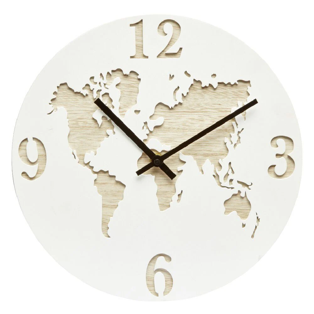Horloge carte du monde MDF