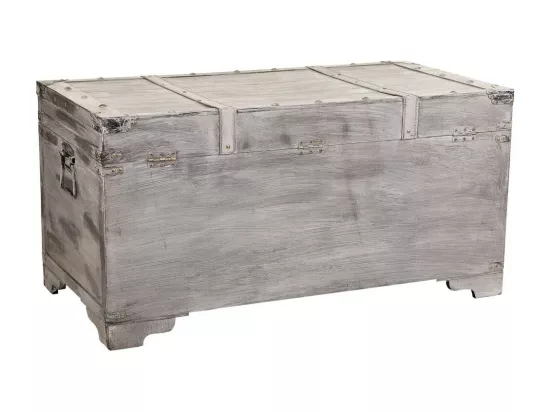 Coffre en bois blanc 90x45x45,5h