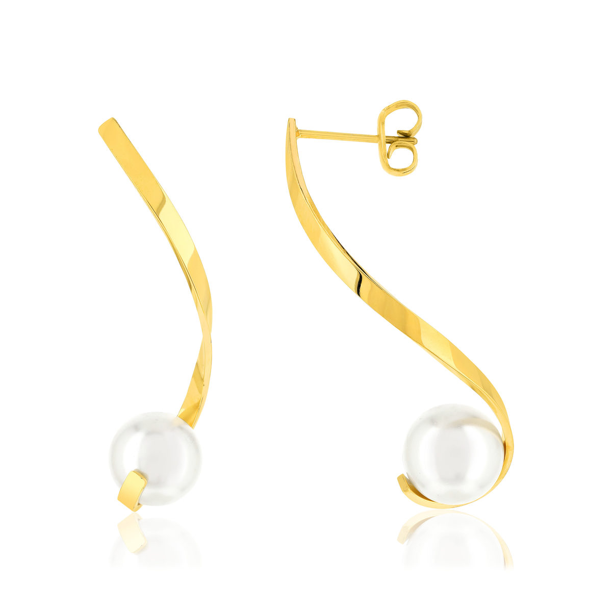 Boucles d'oreilles pendant acier doré