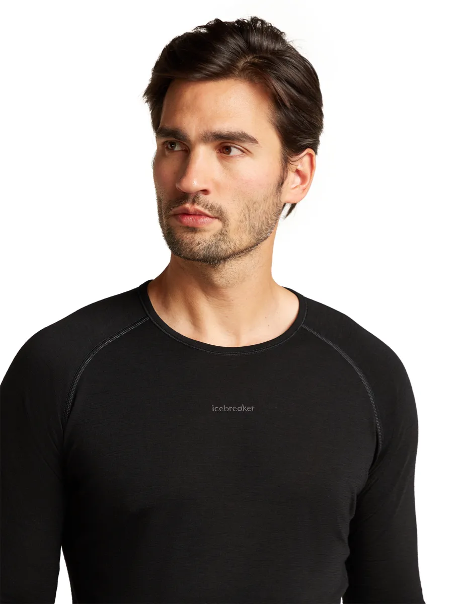 Icebreaker M Mer 200 Zoneknit Ls Crewe Black