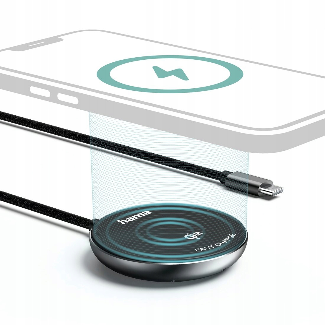 (1m) 15W USB C auf MagSafe Ladegerät Magnetischer Qi2 Wireless Charger Ladepad (00201735) - Schwarz