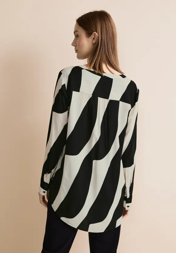 Print Viskosebluse - Black