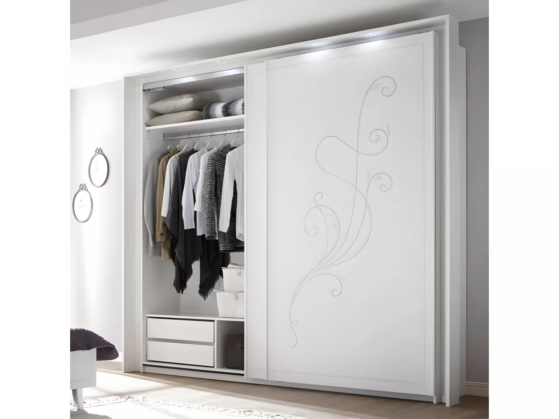 Chambre complète 160x200 Blanc - LADY