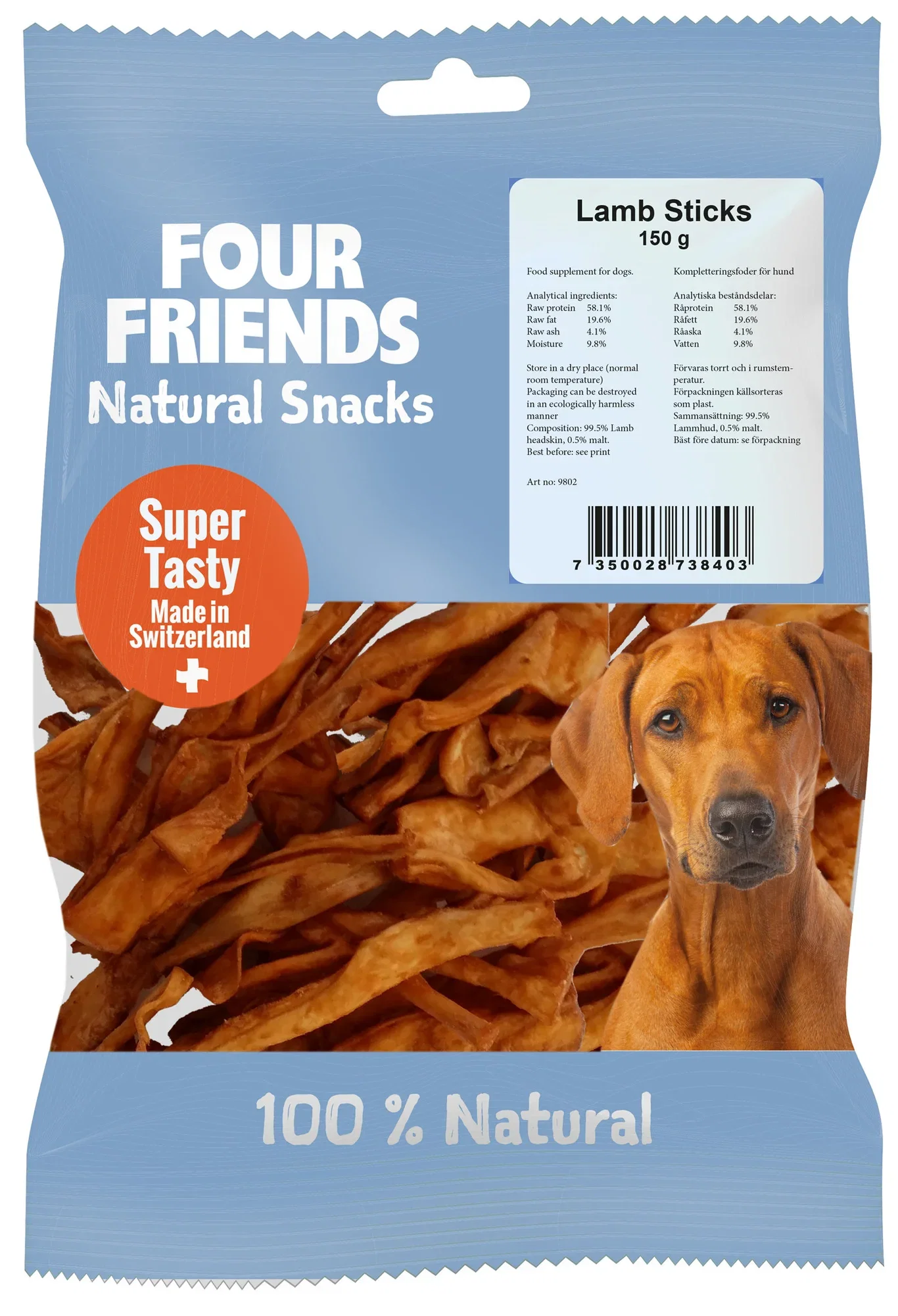 FourFriends Hundegodteri Stick lam FourFriends 150 g