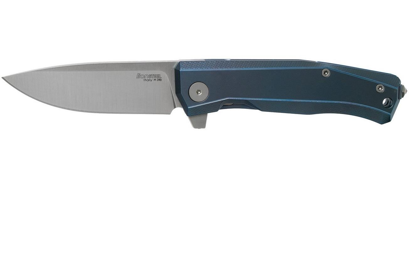LionSteel Myto MT01-BL Blue Titanium zakmes, Molletta design