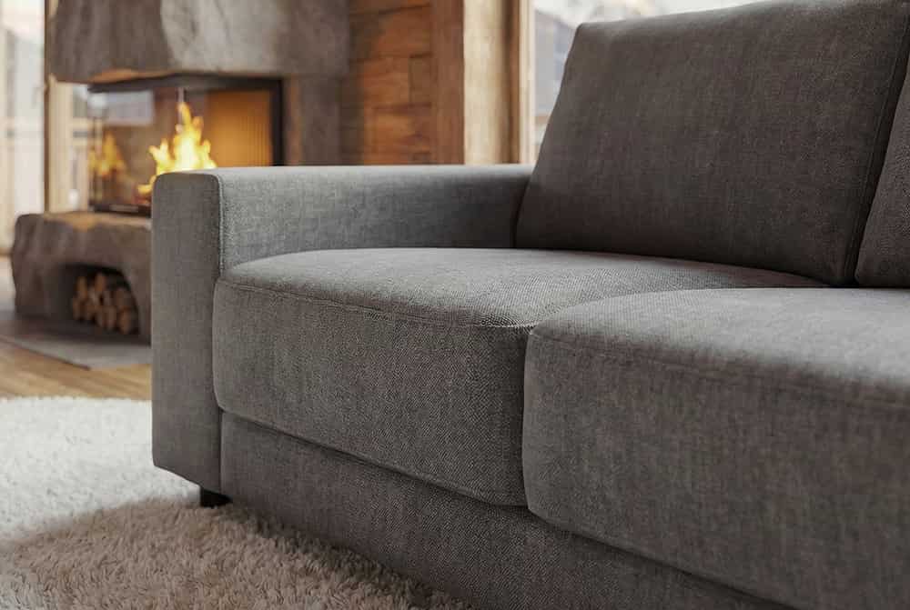 Großes Sofa LOFT 210cm grau Vogue Velours Samt 3-Sitzer Couch Taschenfederkern