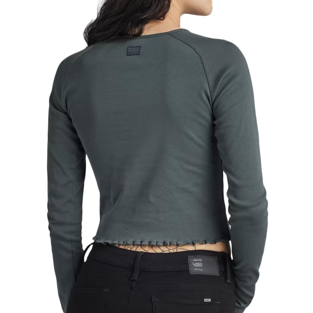 T-shirt Manches longues Vert Foncé Femme G-Star Cropped Baby Sis Raglan