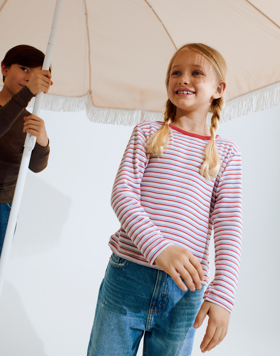 Shirt van merinowol/zijde voor kinderen