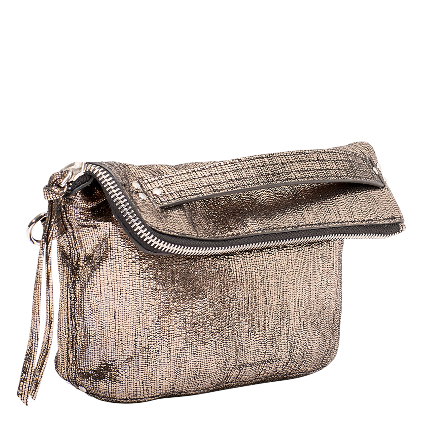 LUCKY - Pochette en cuir métallisé | Doré