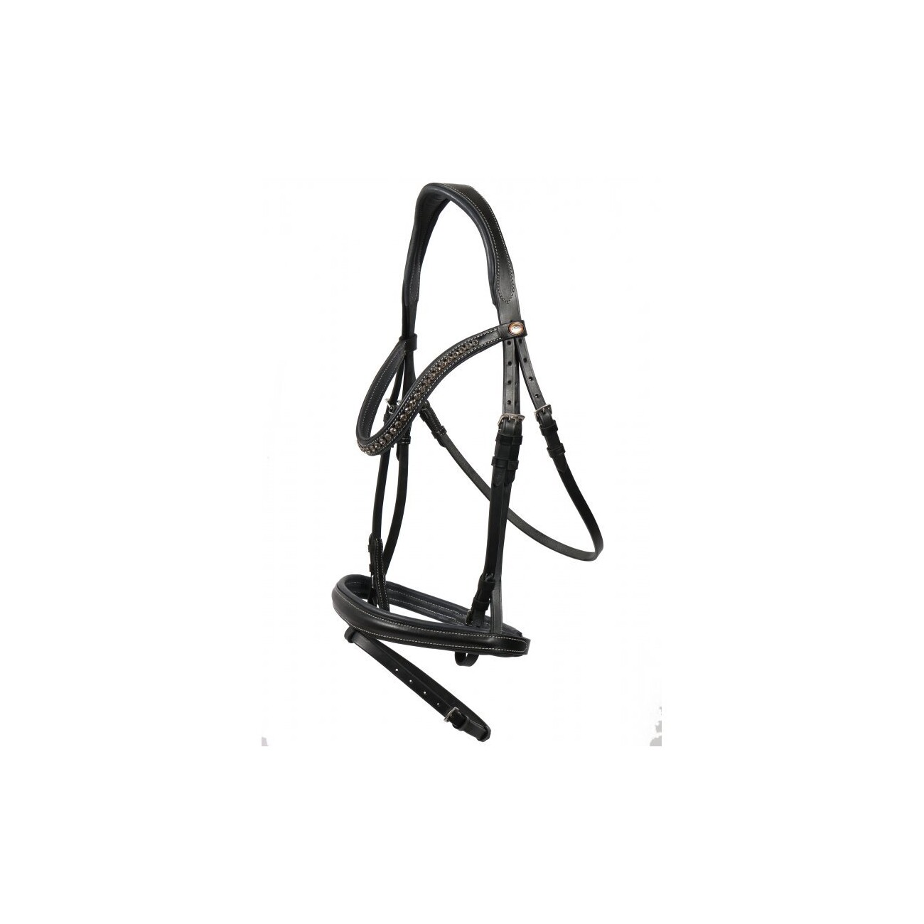 Hans Melzer Horse Equipment Hans Melzer Trense Badminton schwarz/silber WB EXTRA (KB-Kaltblut)