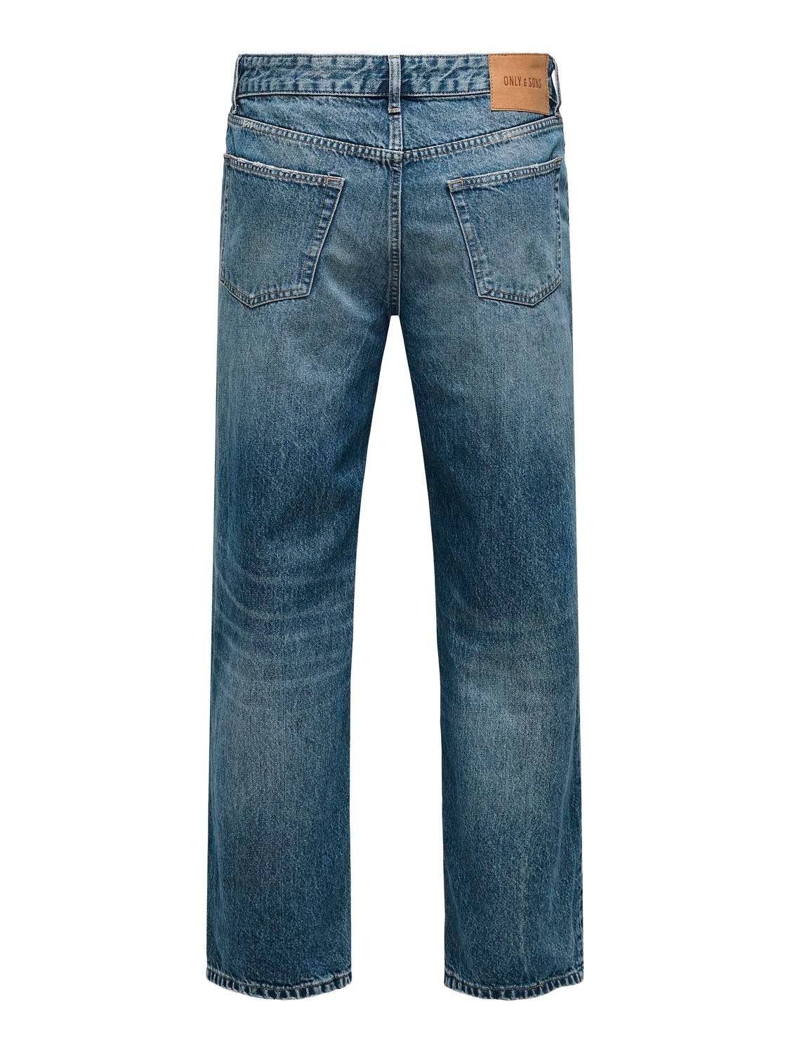 ONSEDGE Mittlere Taille Gerade geschnitten Jeans Medium Blue Denim