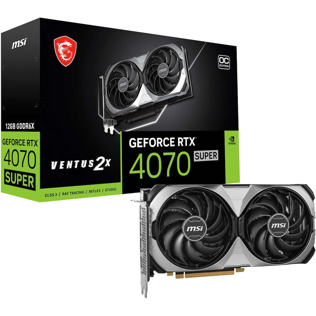 MSI GeForce RTX 4070 SUPER Ventus 2X OC 12GB grafikkort