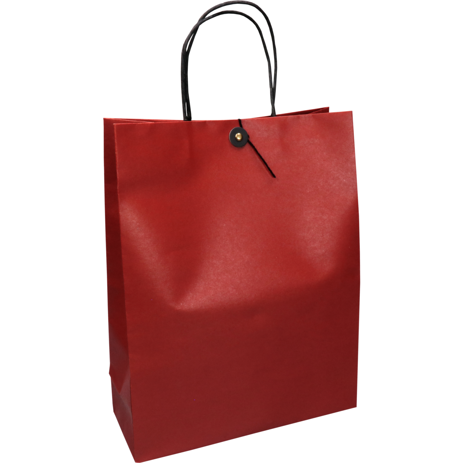 Tas, Papier, gedraaid papieren koord, japanse sluiting, 25.5x 10x33cm, draagtas, rood