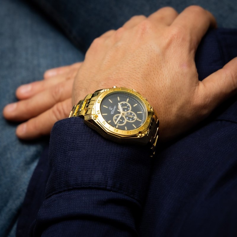 Montre Homme CHTIME bracelet Acier Doré