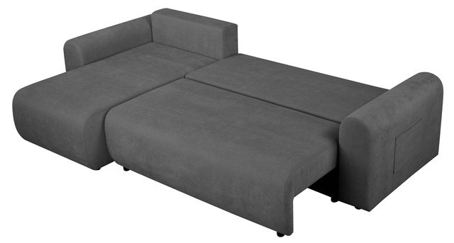 GOODproduct Ecksofa »JONAA, 241cm, L-Form, Schlafsofa, Boxspringfederung, Cord u. Struktur« 133/200cm, Recamiere links/rechts, Bettkasten, Cord u. Struktur