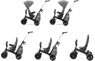 Kinderkraft EASYTWIST Platinum Trehjulssykkel, Grå