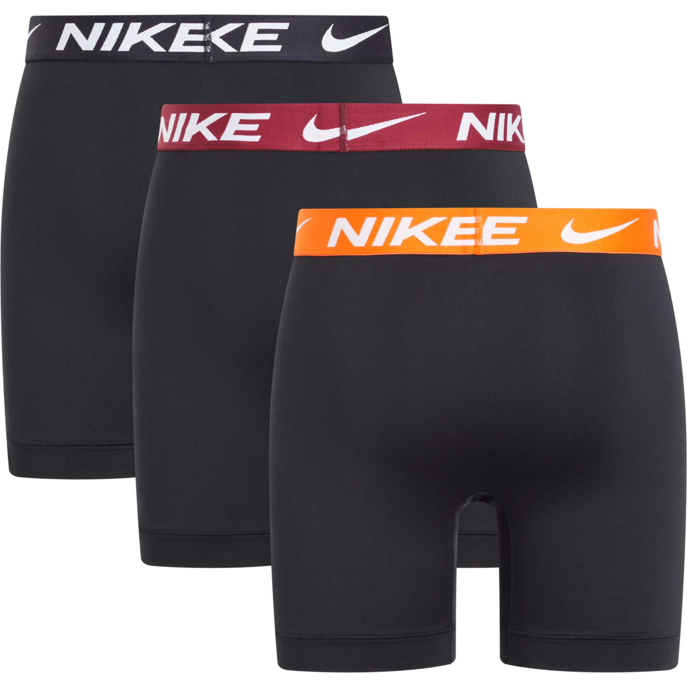 Nike Dri-FIT Ultra Stretch Micro Boxershort 3-Pack Zwart Oranje Bordeaux