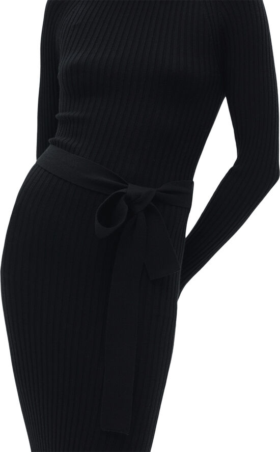 MANGO Ribbed knit dress Black