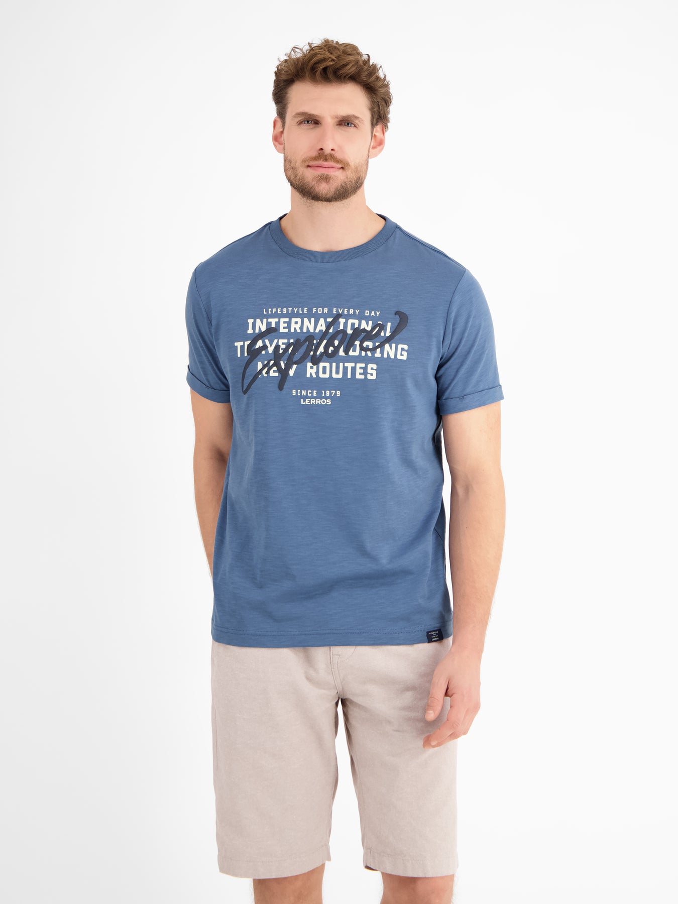Herren Jersey T-Shirt mit Brustprint