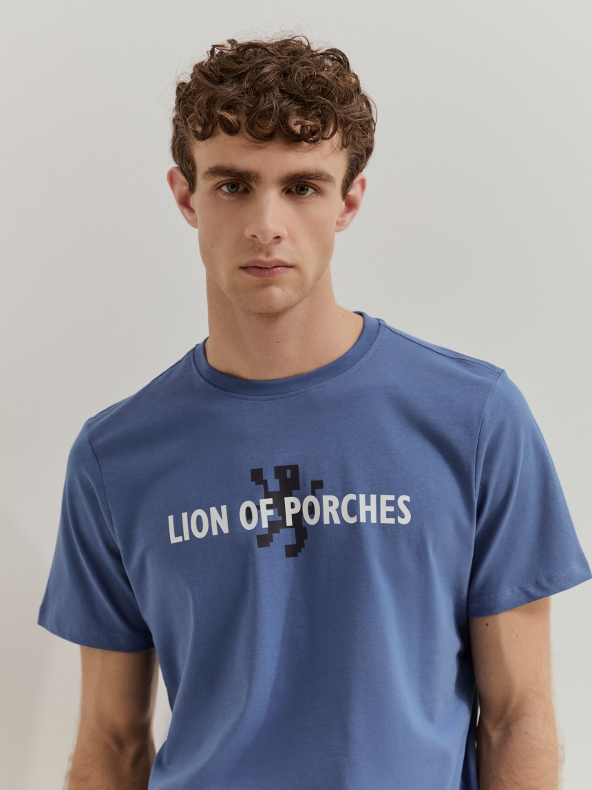 T-shirt de algodão estampada