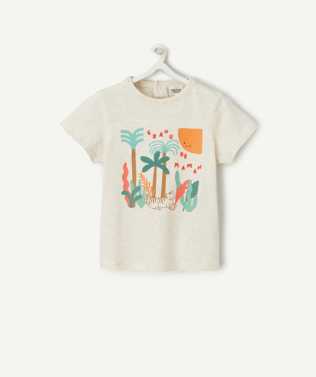 t-shirt manches courtes bébé garçon en coton bio motif thème tigre