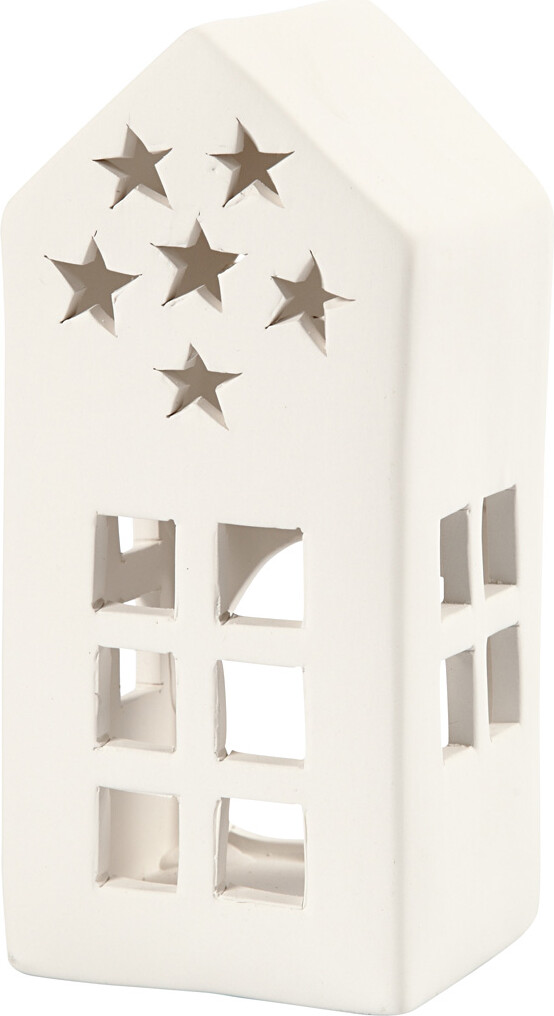 Fyrfadsstage - H 16 CM - Str. 7X7 CM - Hvid - 8 Stk