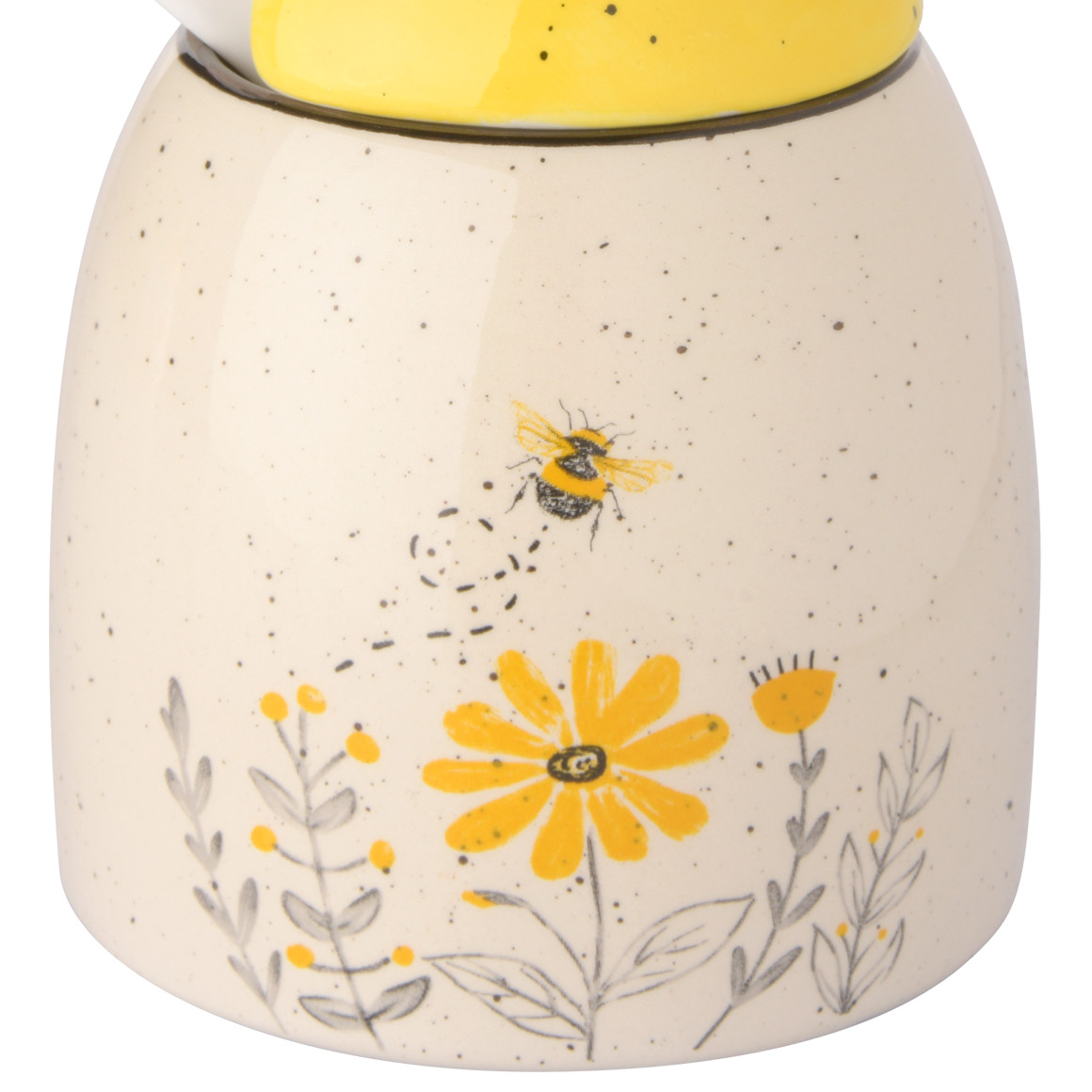 My Home Vorratsdose aus Porzellan creme / gelb