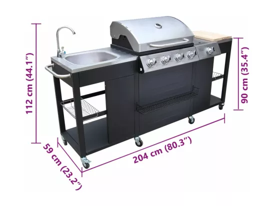 Barbecue de cuisine d'extérieur Montana 4 brûleurs