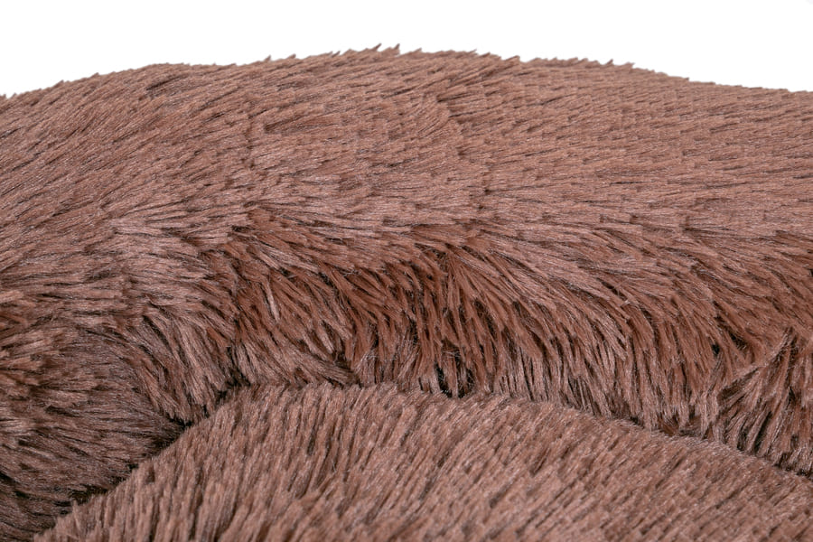 Cama redonda antiestresse marrom para cães Leeby