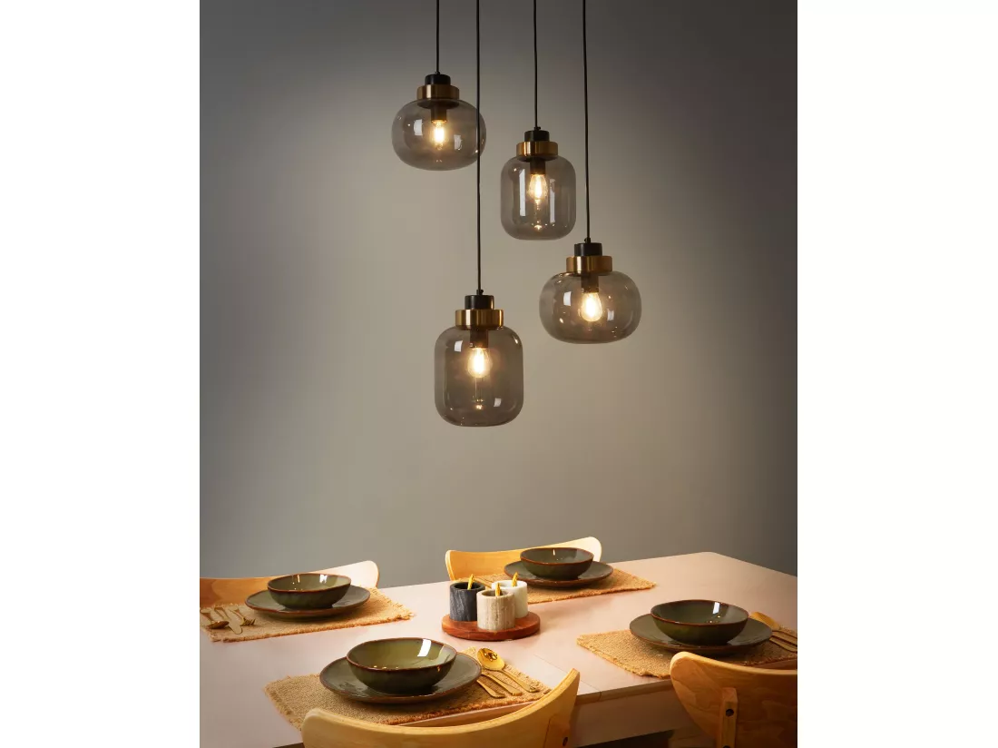 Lampe suspension ZAYANDE Verre Gris clair