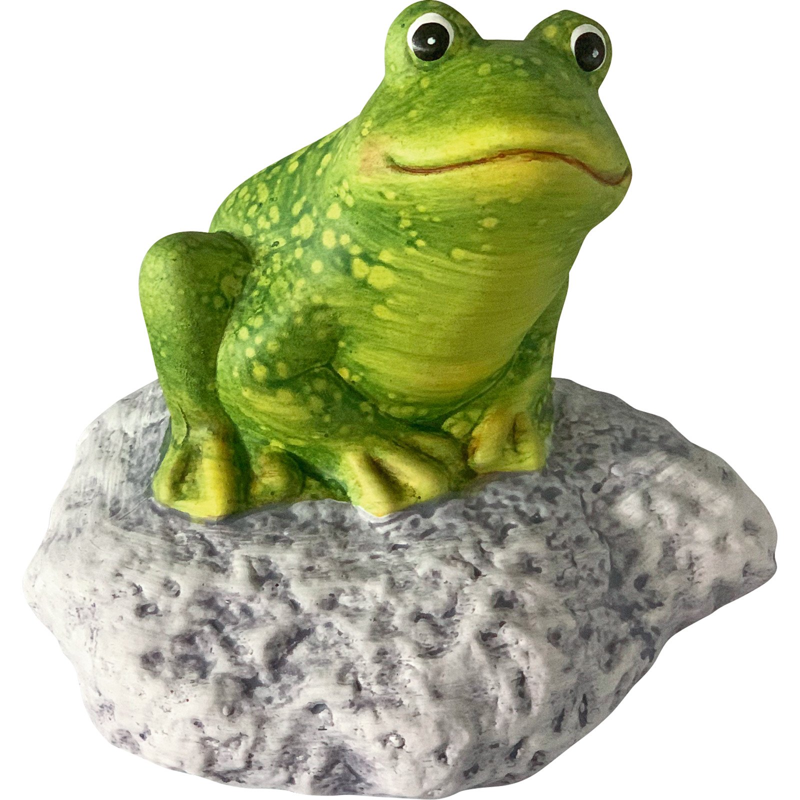 Deko-Figur Frosch auf Stein 12 x 9 x 11.5 cm