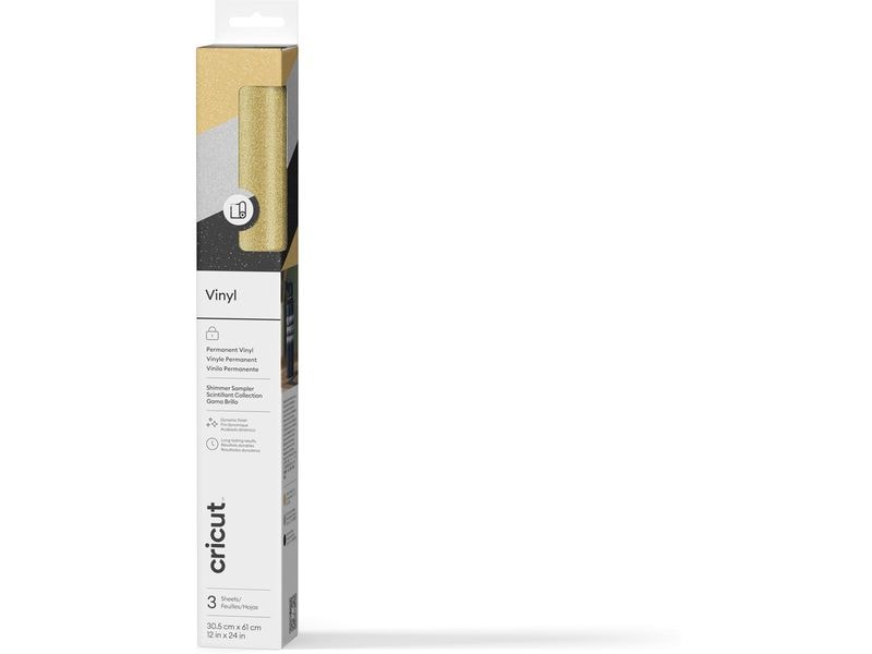 Cricut Vinylfolie Permanent Musterpack Glanz 30.5 x 61 cm Klebefolie holographisch Starterset 3 Stück