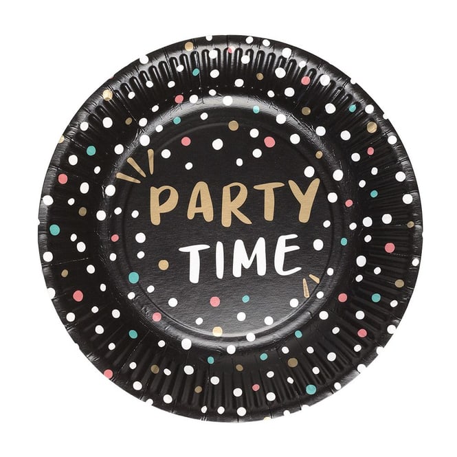 8 Teller - Party Time -  Ø = ca. 23 cm