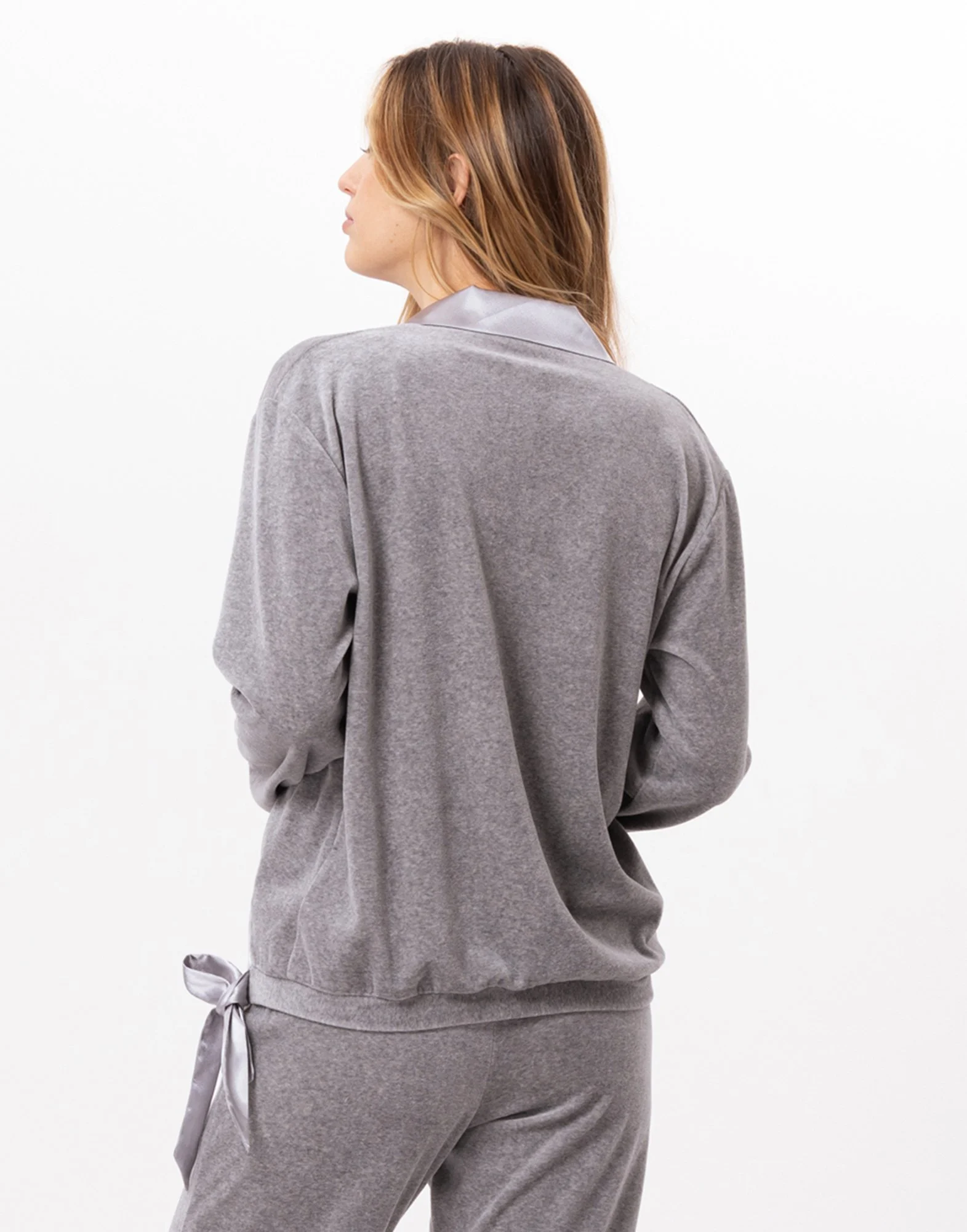 VELVET 830 - Sweat en velours | Gris