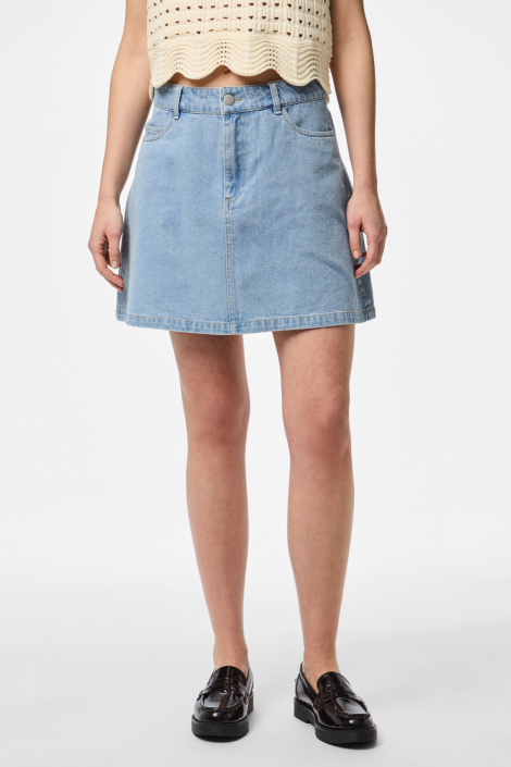 Pieces blauwe dames rok