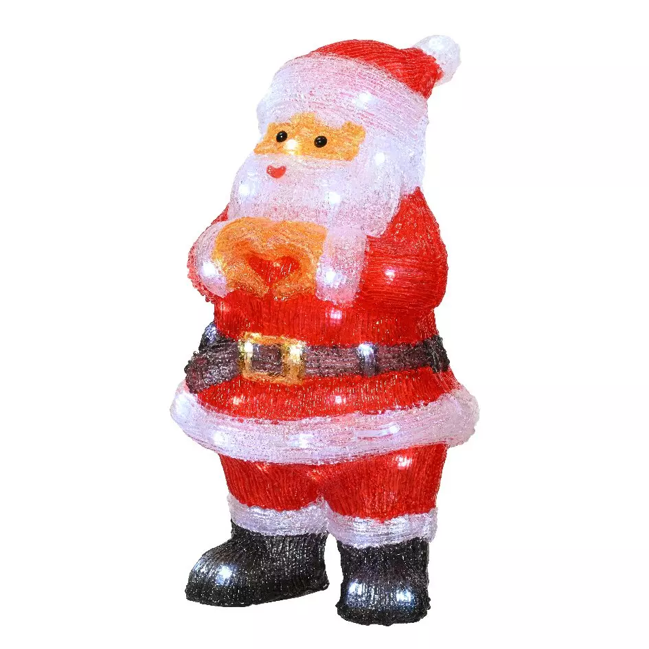 Père Noël lumineux 60 LED (H41 cm) Billy Blanc froid