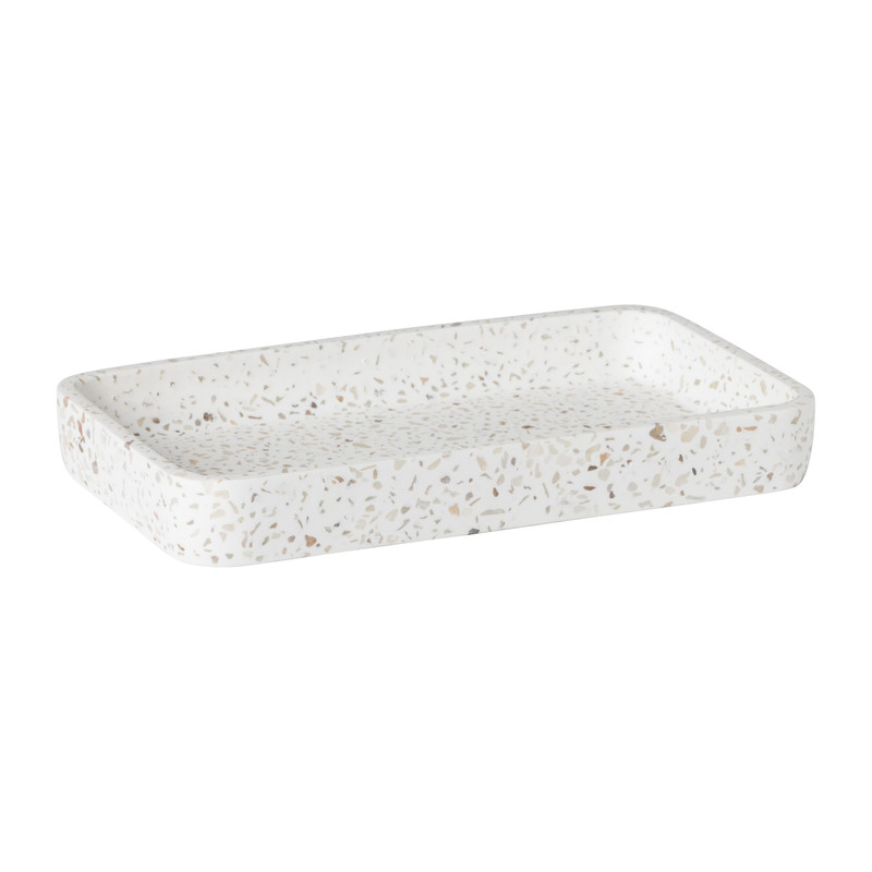Badkamer plateau Terrazzo - wit - 2.5x19x11 cm