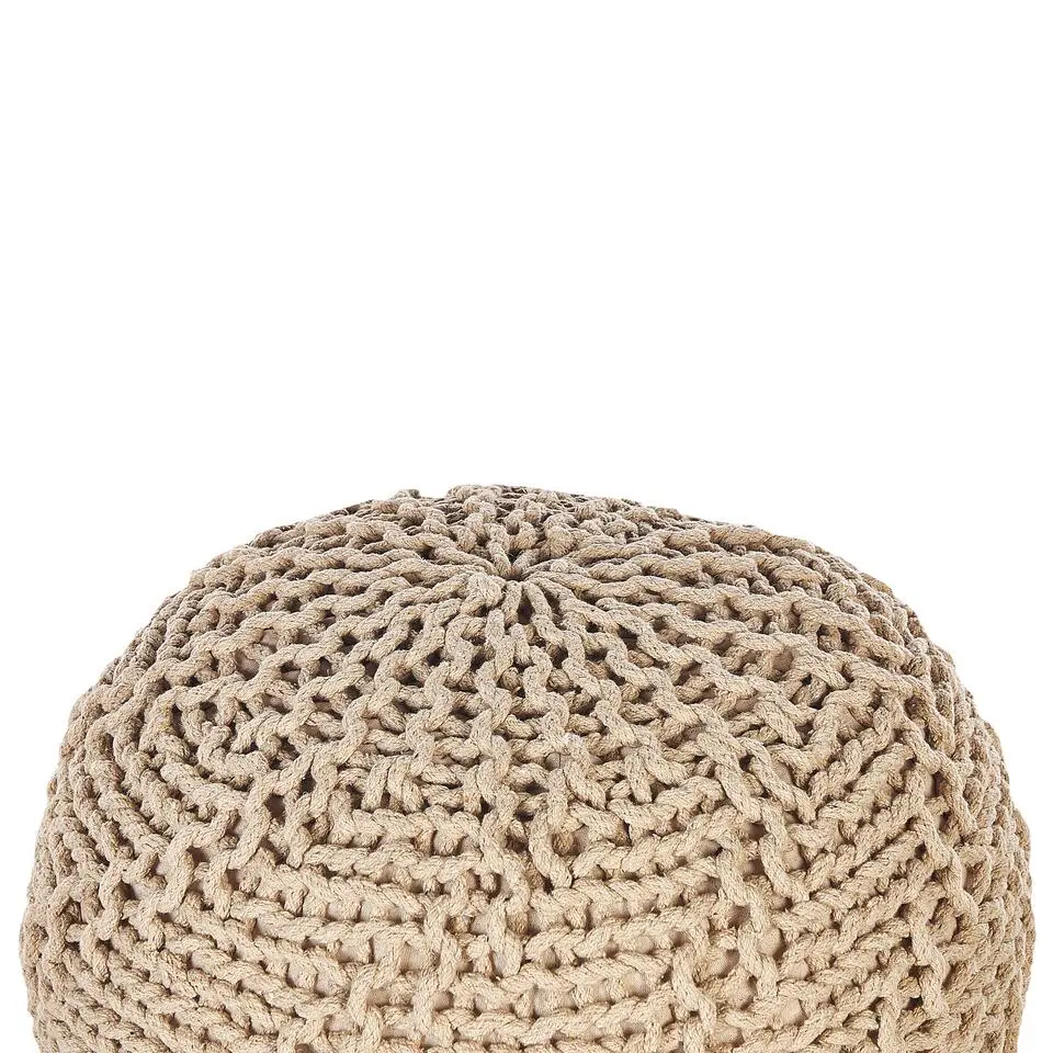 PRIENE - Poef - Beige - 50 cm - Katoen