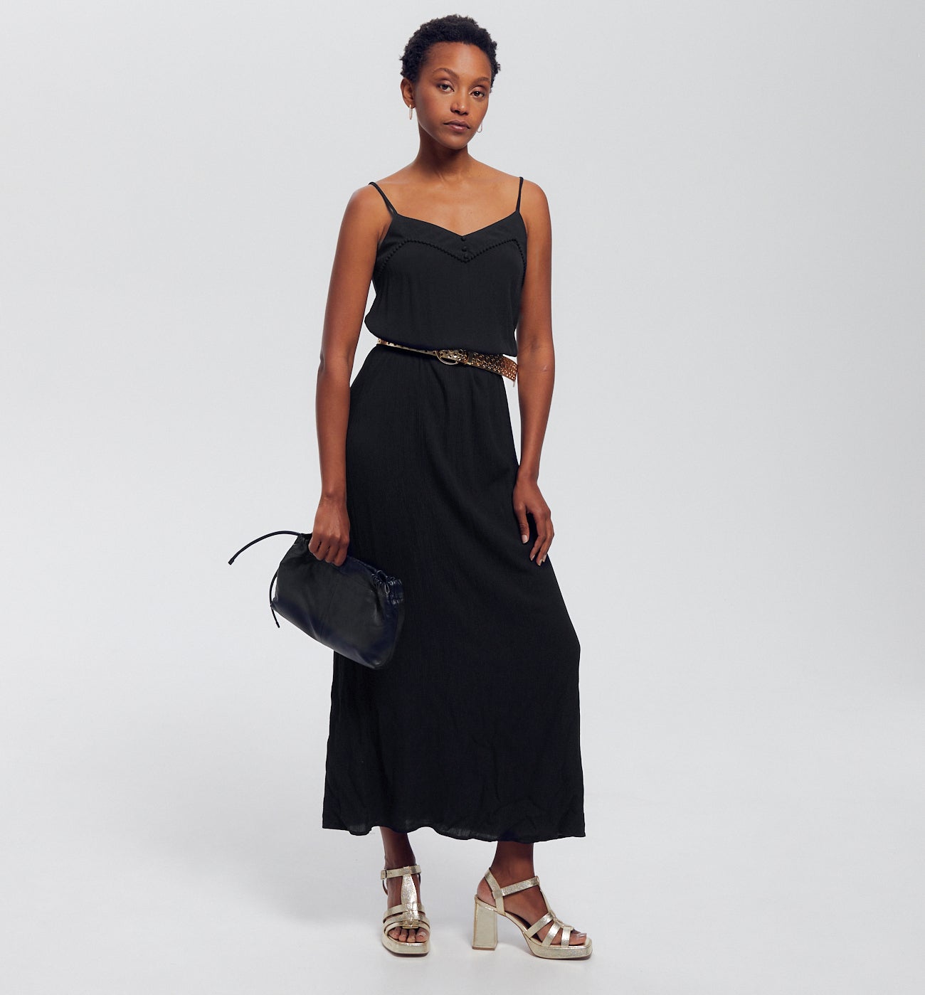 Robe à bretelles SUZANNE - Noir