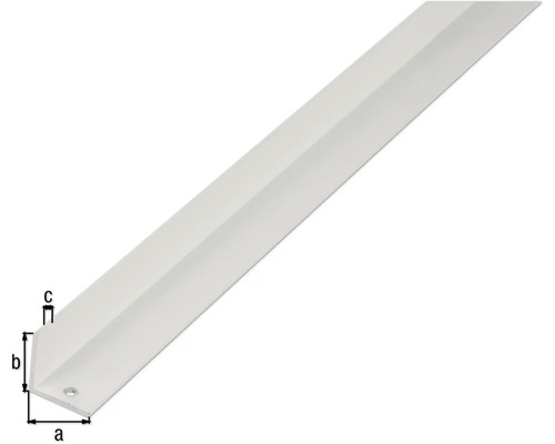 Aluminium hoekprofiel, wit, 20x20x1,5 mm, 2,6 m