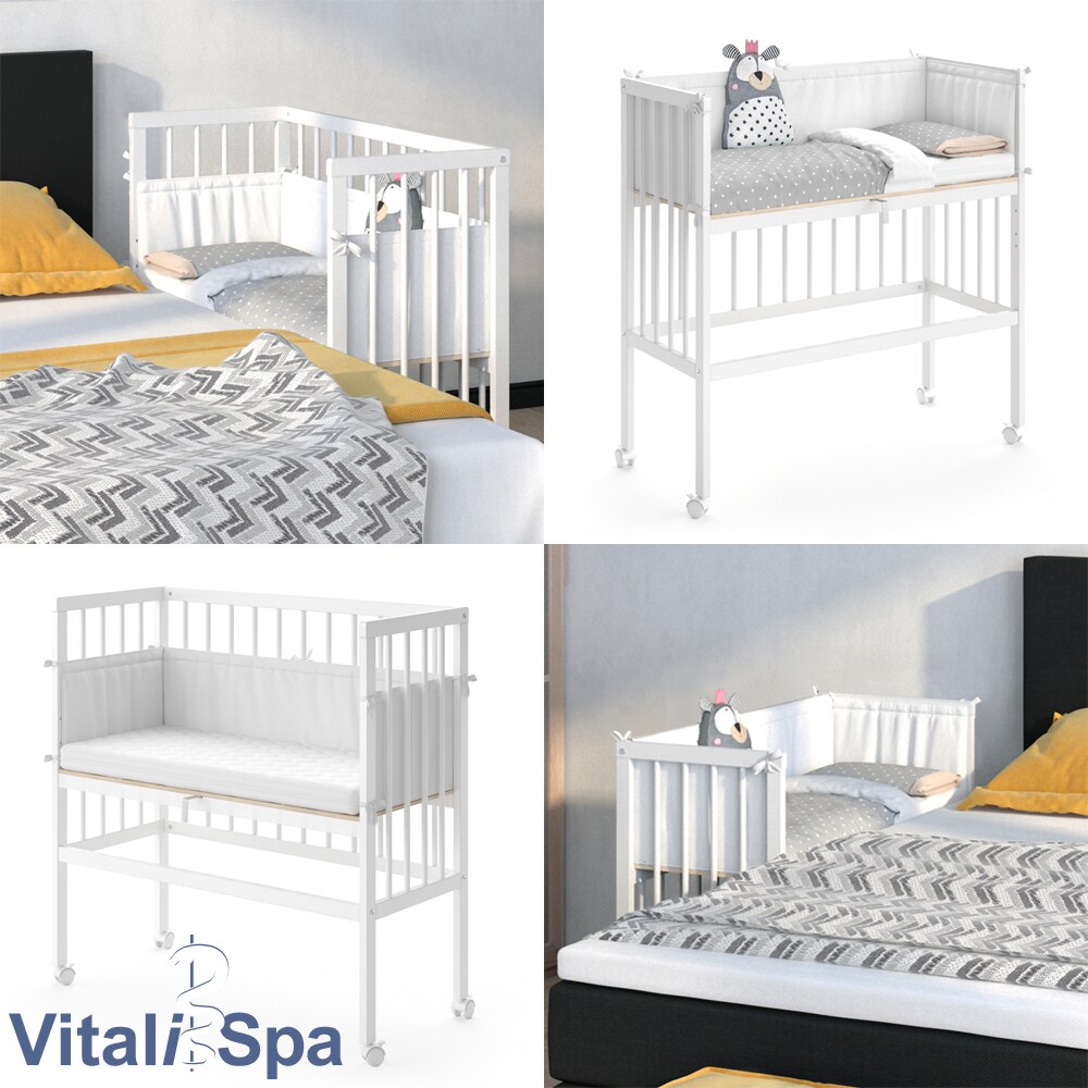 VITALISPA Beistellbett SOPHIE Babybett Stillbett Stubenbett Nestchen Boxspringbett