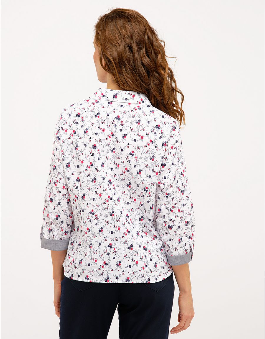 Chemisier blanc fleuri