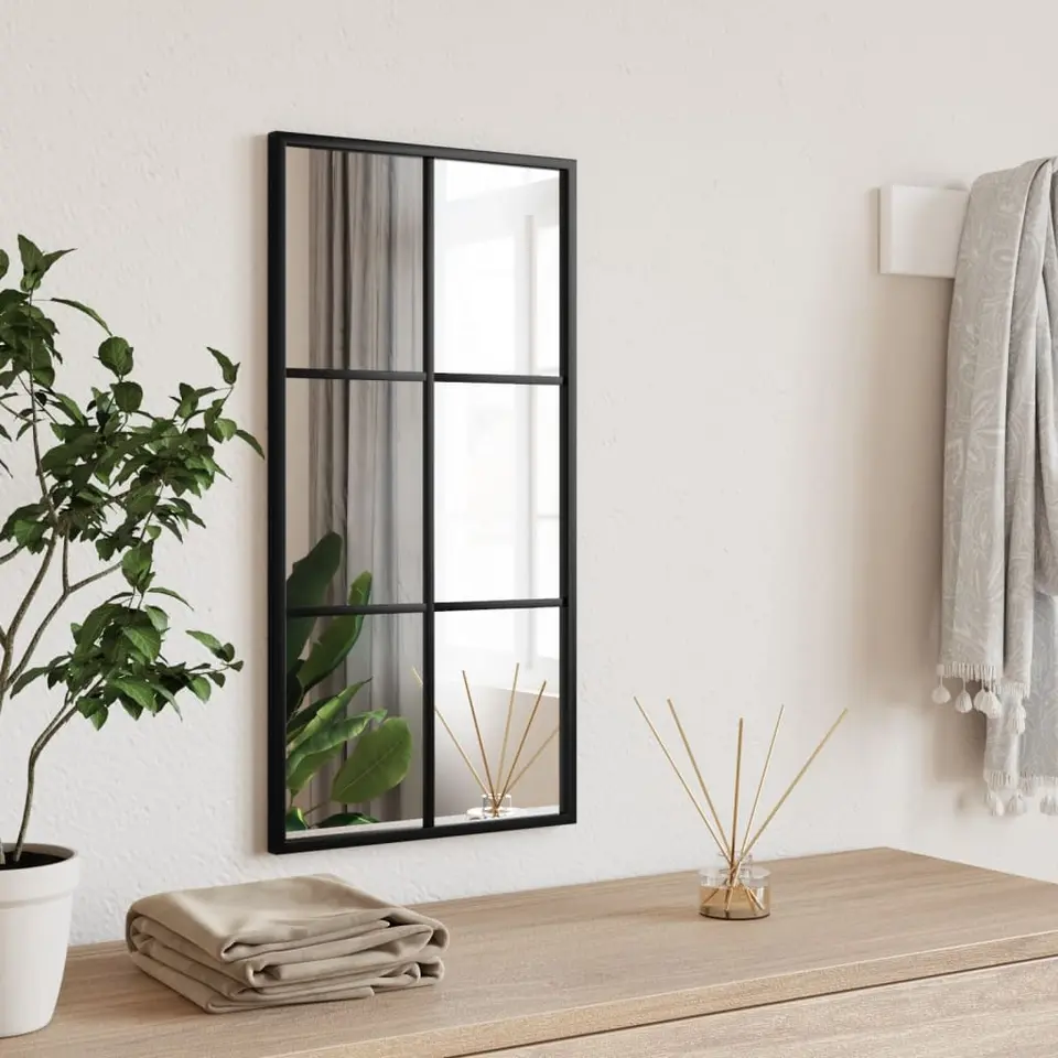 vidaXL - Wandspiegel - Zwart - IJzer - 30 x 60 cm