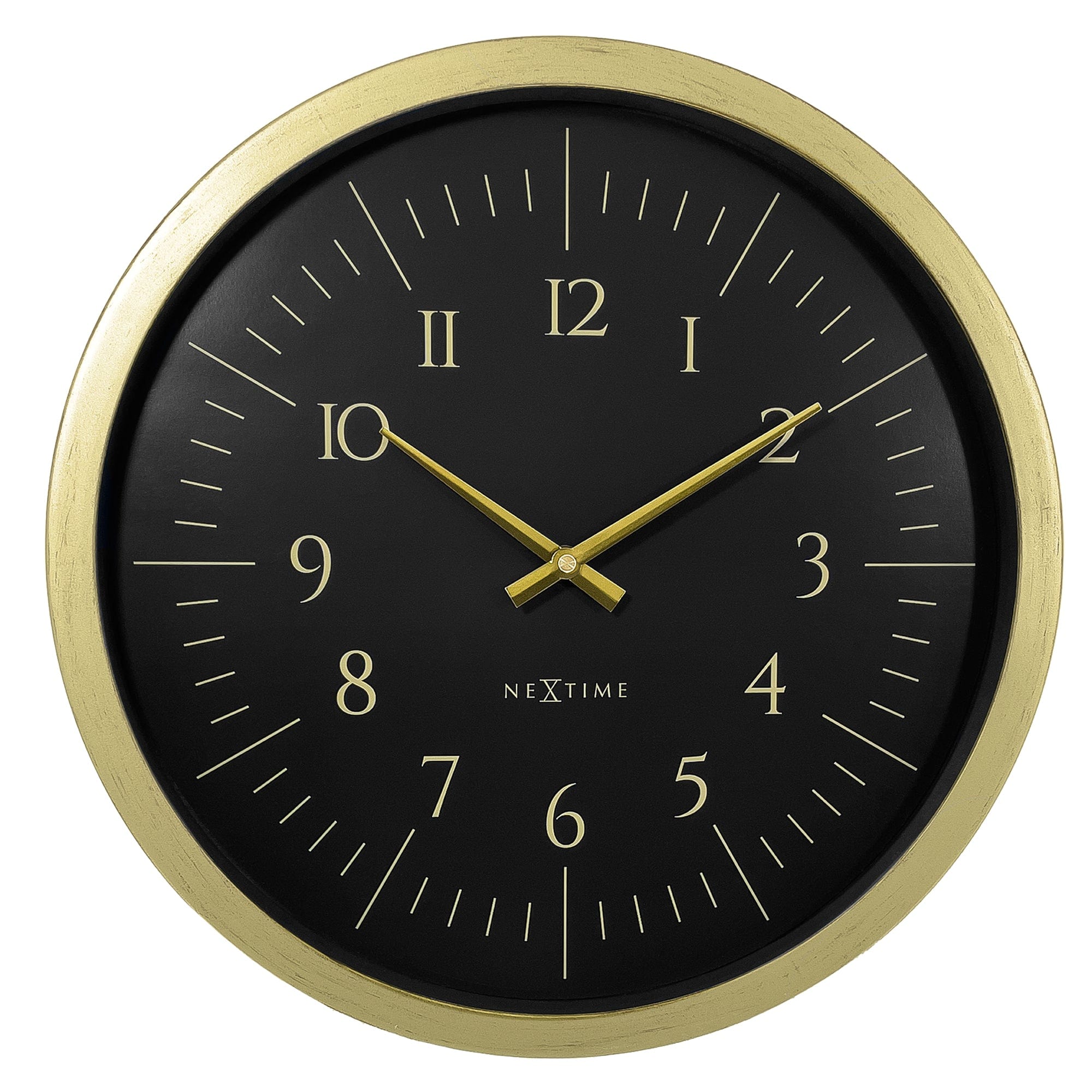 NeXtime - Wandklok 40 cm-Goud|Zwart-Plastic-NeXtime 'Galaxy'