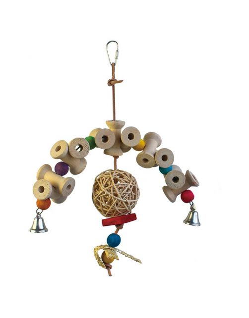 Keddoc Vogelspeelgoed Wood Spacer - Vogelspeelgoed - 28x21x12 cm Multi-Color