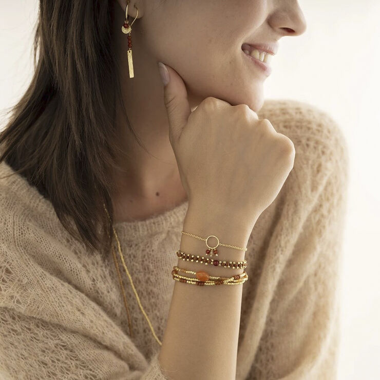 A Beautiful Story Eternal Carnelian Bracelet GC Gold