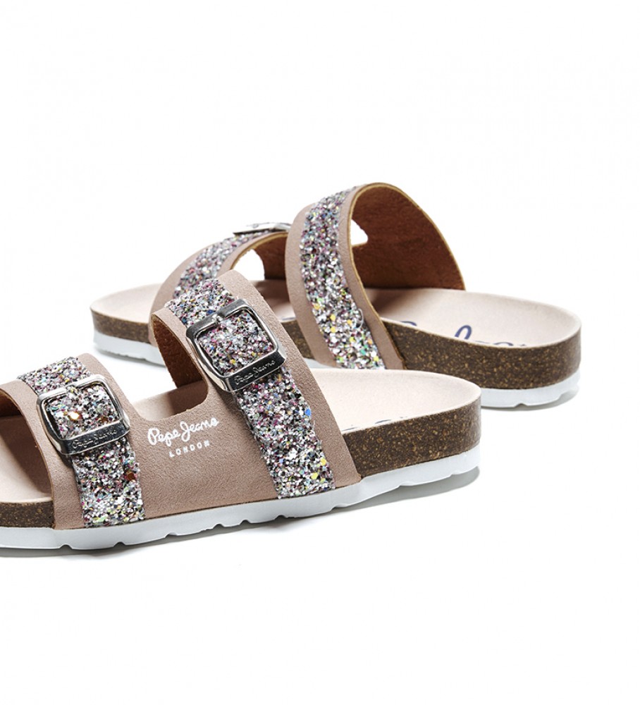 Sandálias Pepe Jeans Bio Glitter Nude
